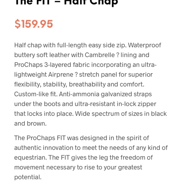 Pro-chaps The FIT – Half Chap in brown NWT size large - Picture 3 of 7